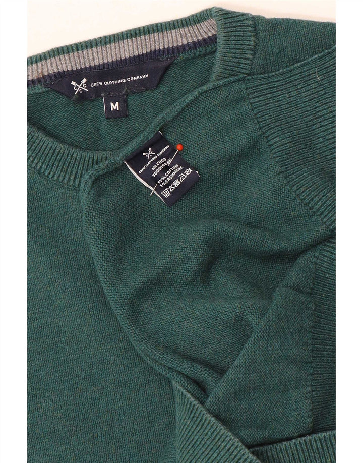 Crew Clothing Jersey de cuello para hombre Jersey de algodón verde medio