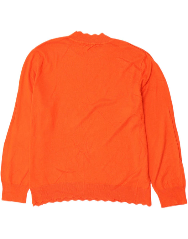 Oasis Jersey de cuello redondo para mujer UK 20 2XL Algodón naranja
