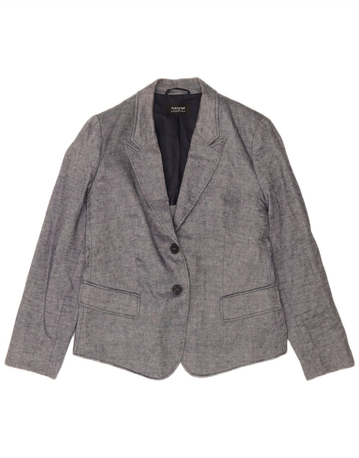 Marks & Spencer Chaqueta Blazer Autograph para Mujer UK 44 Grande Azul Marino