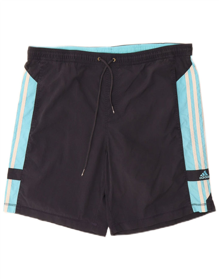 Pantalones Cortos Deportivos Adidas Hombre Medium Azul Marino Colorblock Poliamida