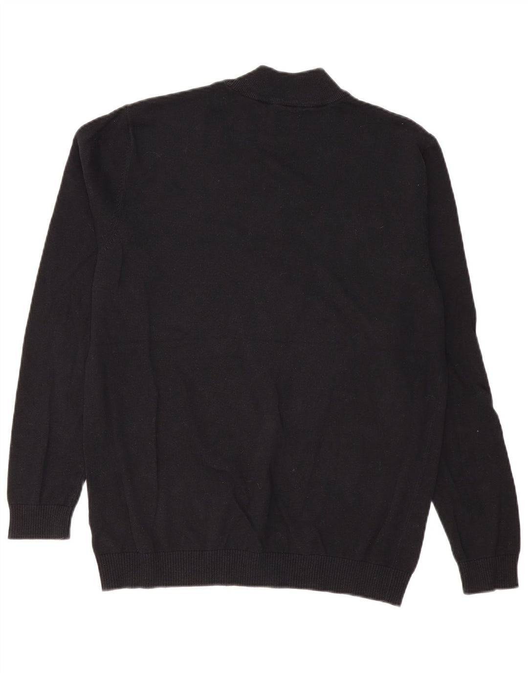 Jack & Jones Jersey con cuello alto para hombre, talla grande, algodón negro