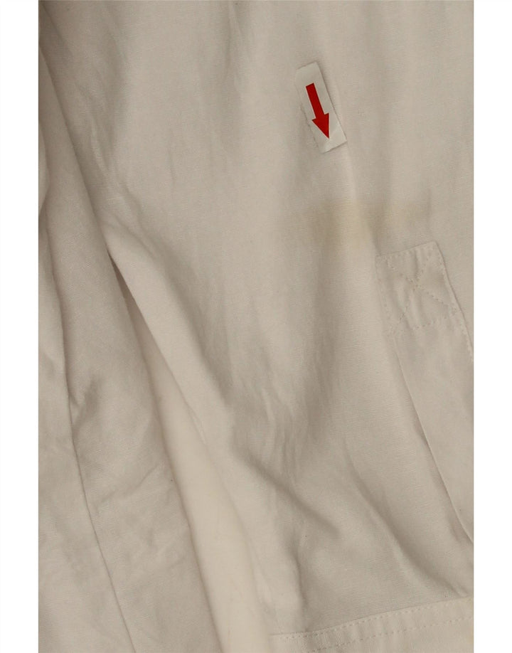 Zara Mujer Camisa Extragrande UK 44 Mediana Algodón Blanco