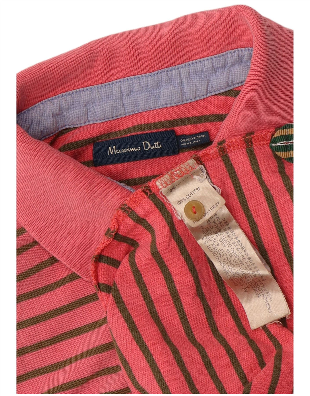 Polo Massimo Dutti Hombre Algodón Rayas Rosa Medio