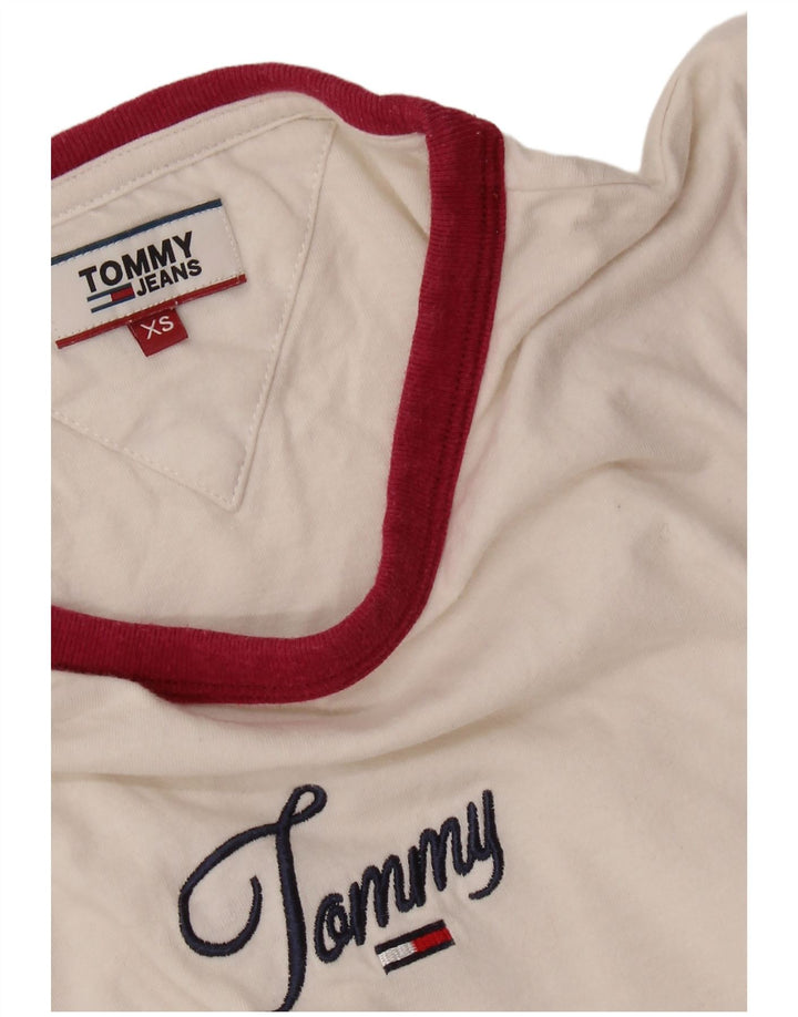 TOMMY HILFIGER Camiseta gráfica para mujer Top UK 6 XS Blanco
