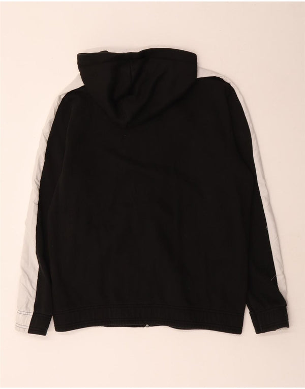 Puma Sudadera con capucha y cremallera para hombre, talla grande, algodón negro con bloques de color