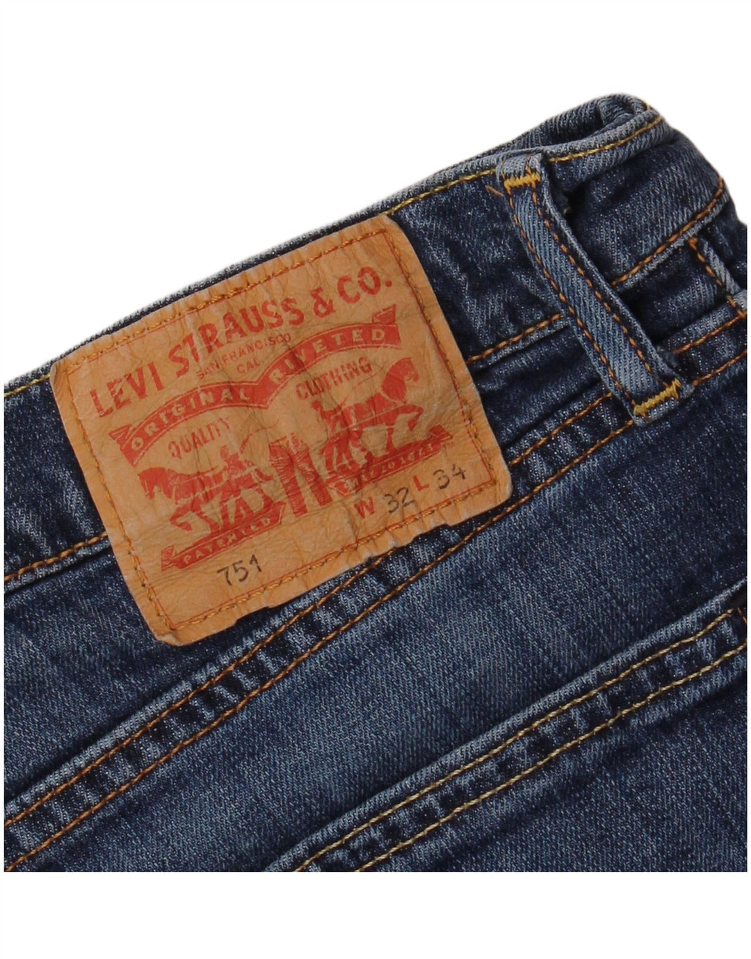 LEVI'S Jeans rectos desgastados 751 para hombre W32 L34 Azul
