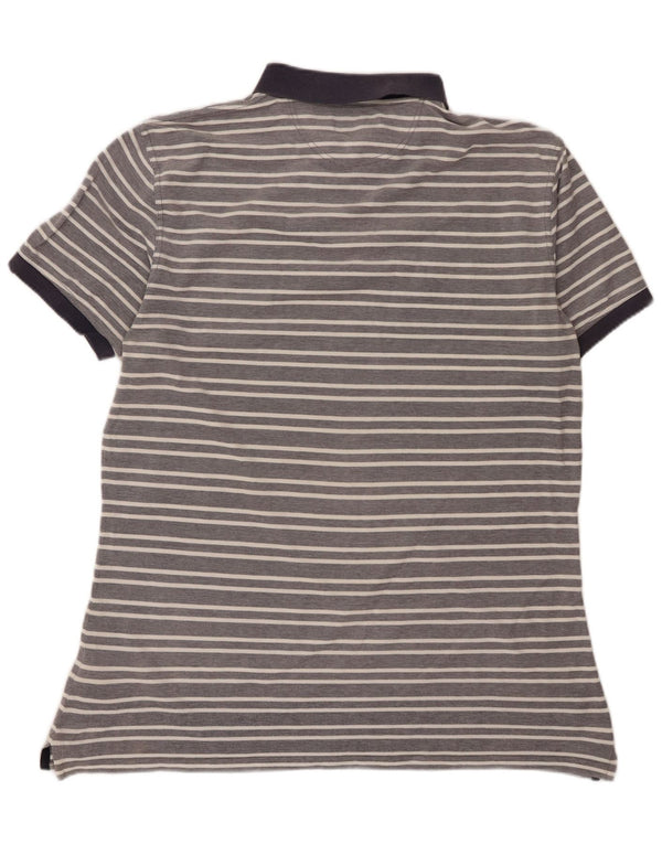 Barbour Polo Hombre XL Algodón Rayas Gris