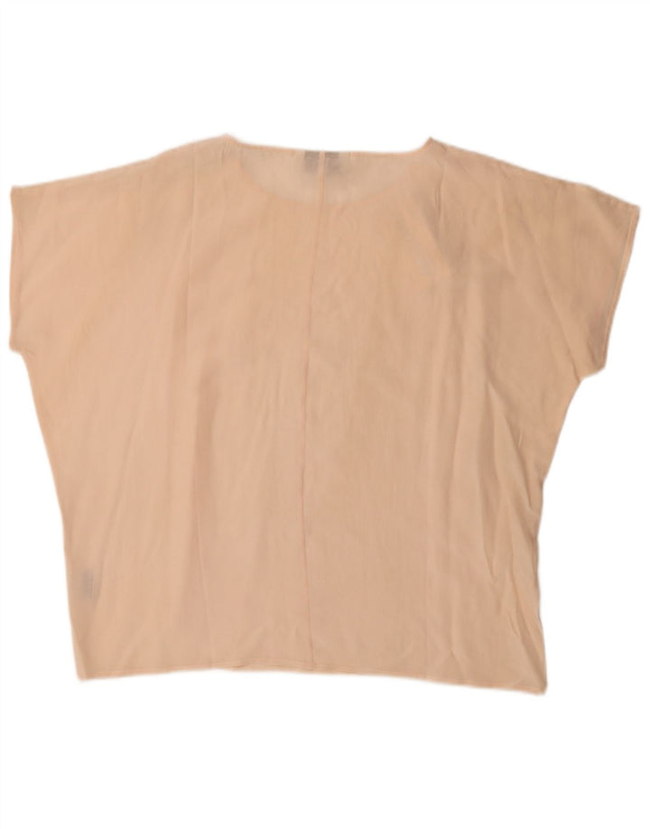 Amaranto Blusa Extragrande para Mujer Top UK 46 Large Seda Beige