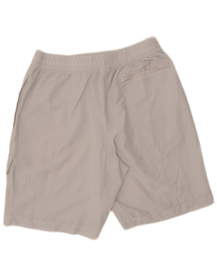 Reebok - Pantalones cortos deportivos cargo para hombre, poliéster blanco grande