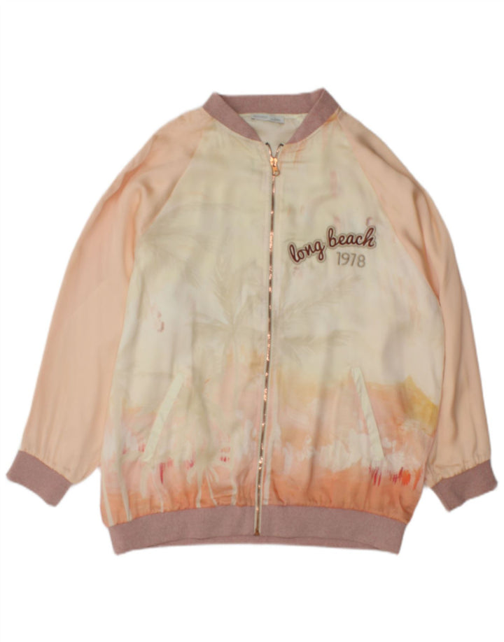 Zara Mujer Chaqueta Bomber Estampada UK 10 Small Multicolor Tie Dye