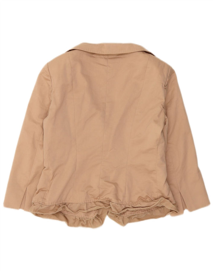 Max Mara Chaqueta tipo blazer corta con 3 botones para mujer Reino Unido 42 Lana beige mediana