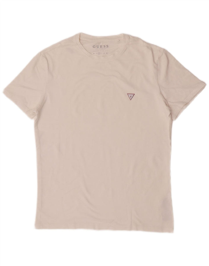 Guess Camiseta Super Slim Fit para Hombre Top Medium White Cotton