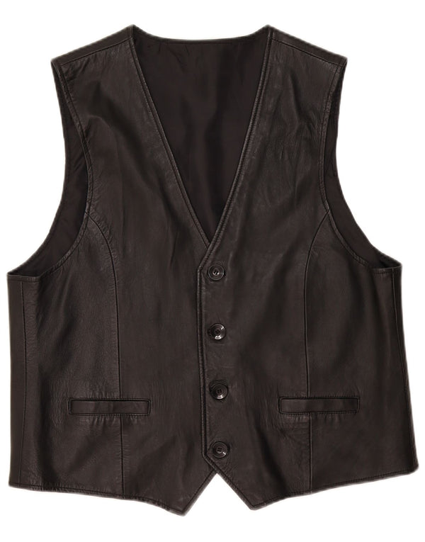 Canda Chaleco de cuero para hombre 3XL Cuero negro