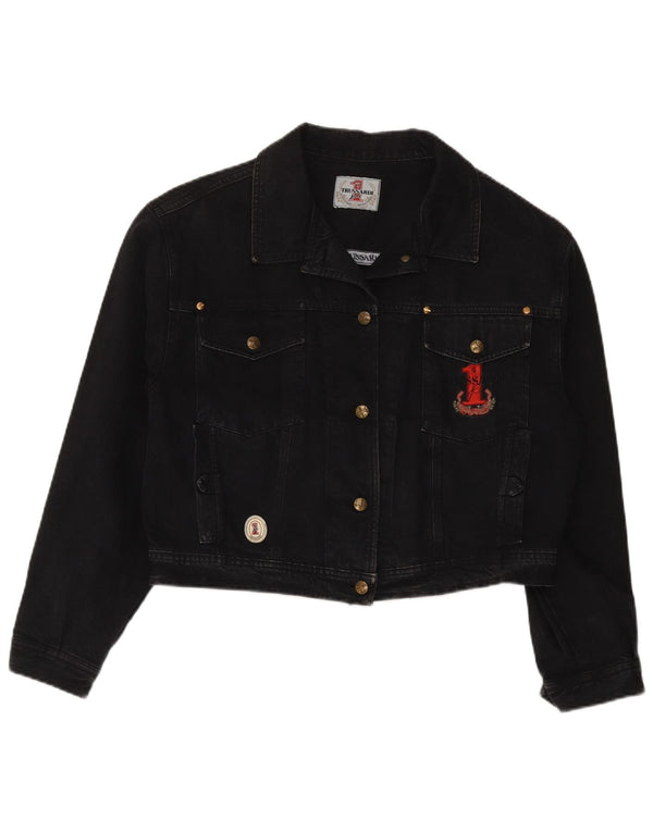 Trussardi Chaqueta Vaquera Corta para Mujer UK 42 Medium Black