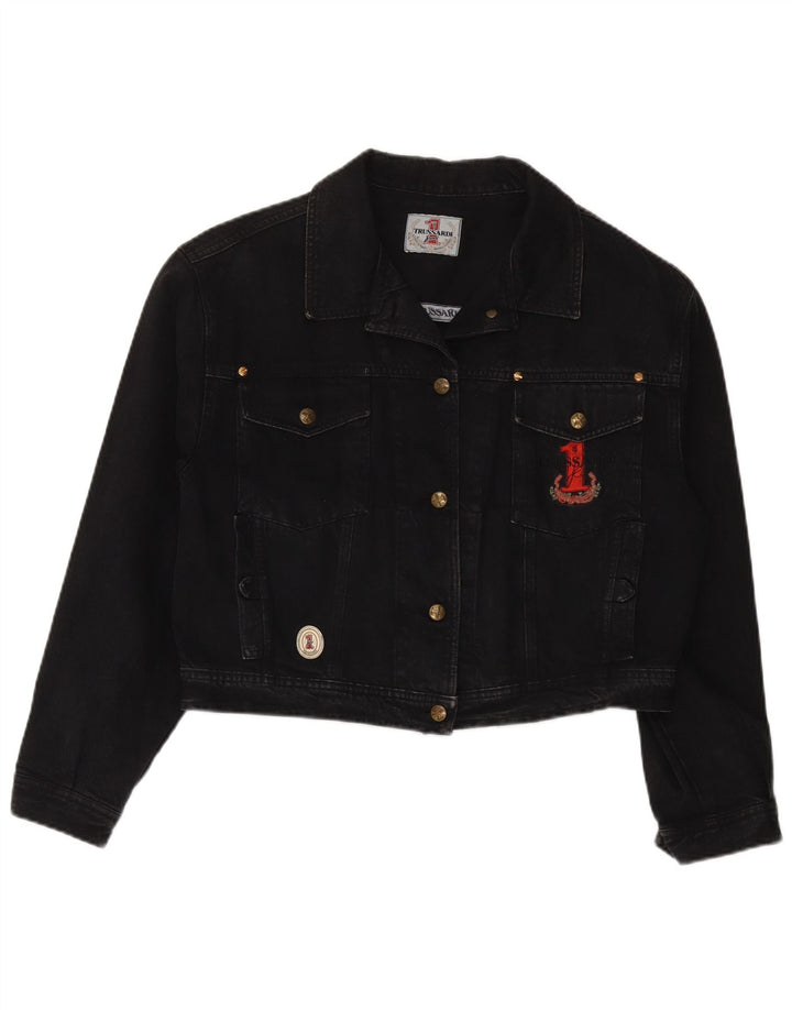 Trussardi Chaqueta Vaquera Corta para Mujer UK 42 Medium Black