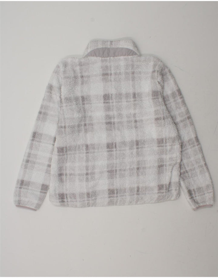 EDDIE BAUER Womens Fleece Sweatshirt Jumper UK 14 Medium Grey Check Vintage Eddie Bauer and Second-Hand Eddie Bauer from Messina Hembry 