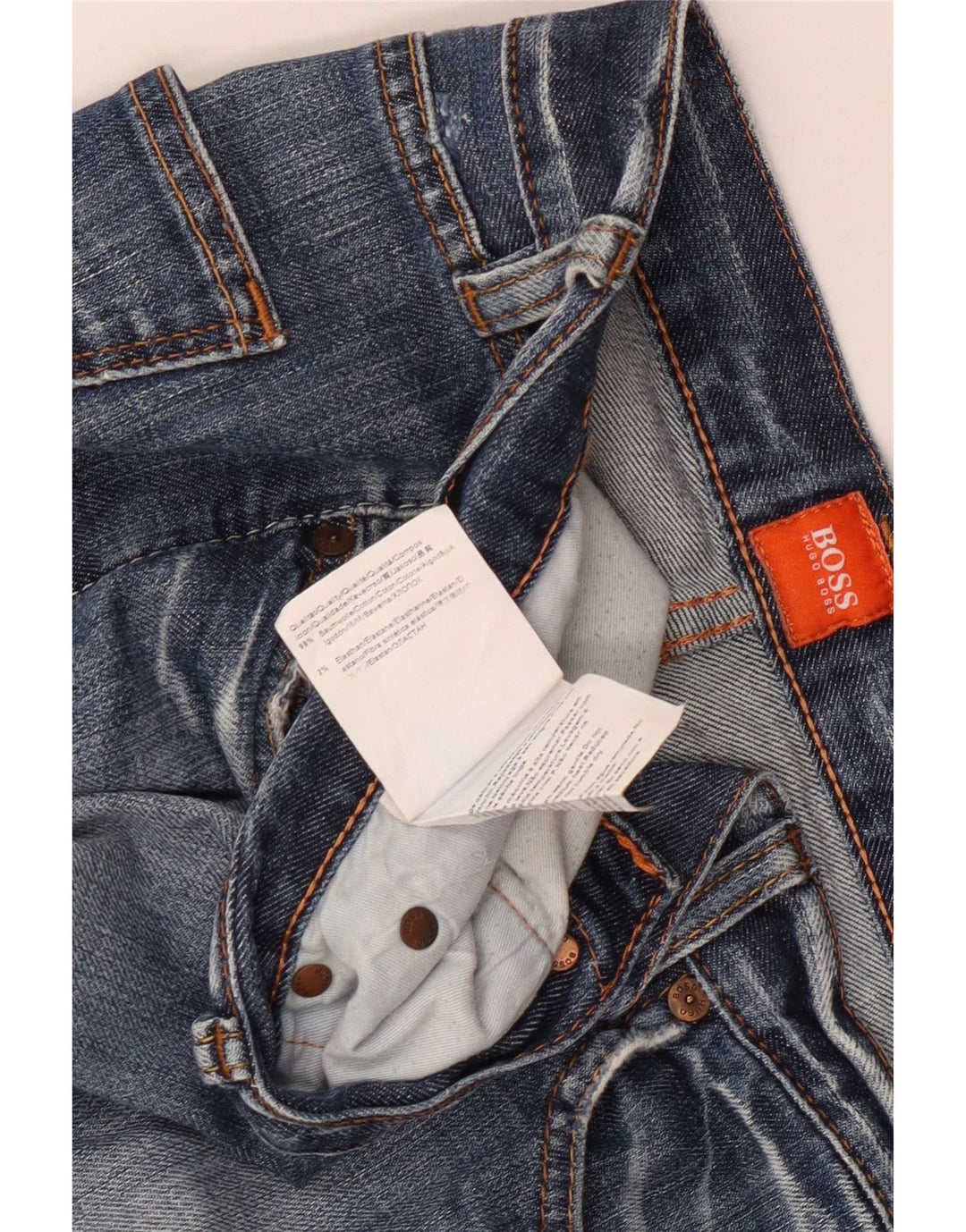 Vaqueros Hugo Boss Hombre Rectos W38 L32 Algodón Azul