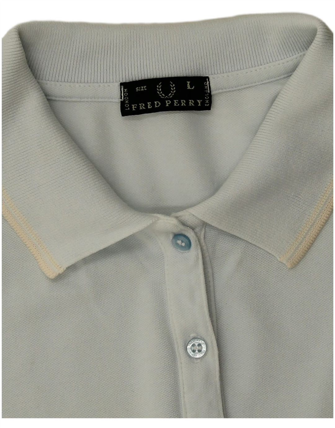 Fred Perry Polo para mujer UK 46 Grande Algodón azul