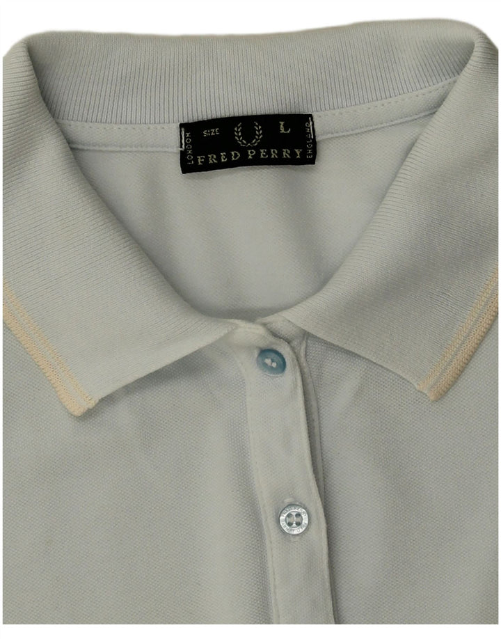 Fred Perry Polo para mujer UK 46 Grande Algodón azul
