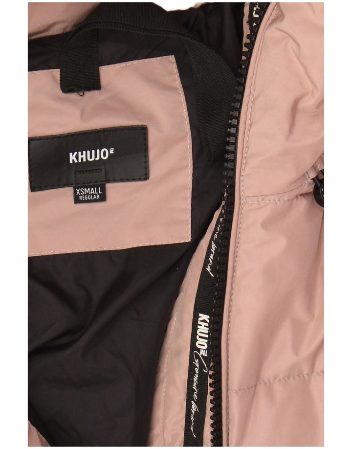 KHUJO Abrigo acolchado extragrande con capucha para mujer UK 6 XS Poliéster rosa