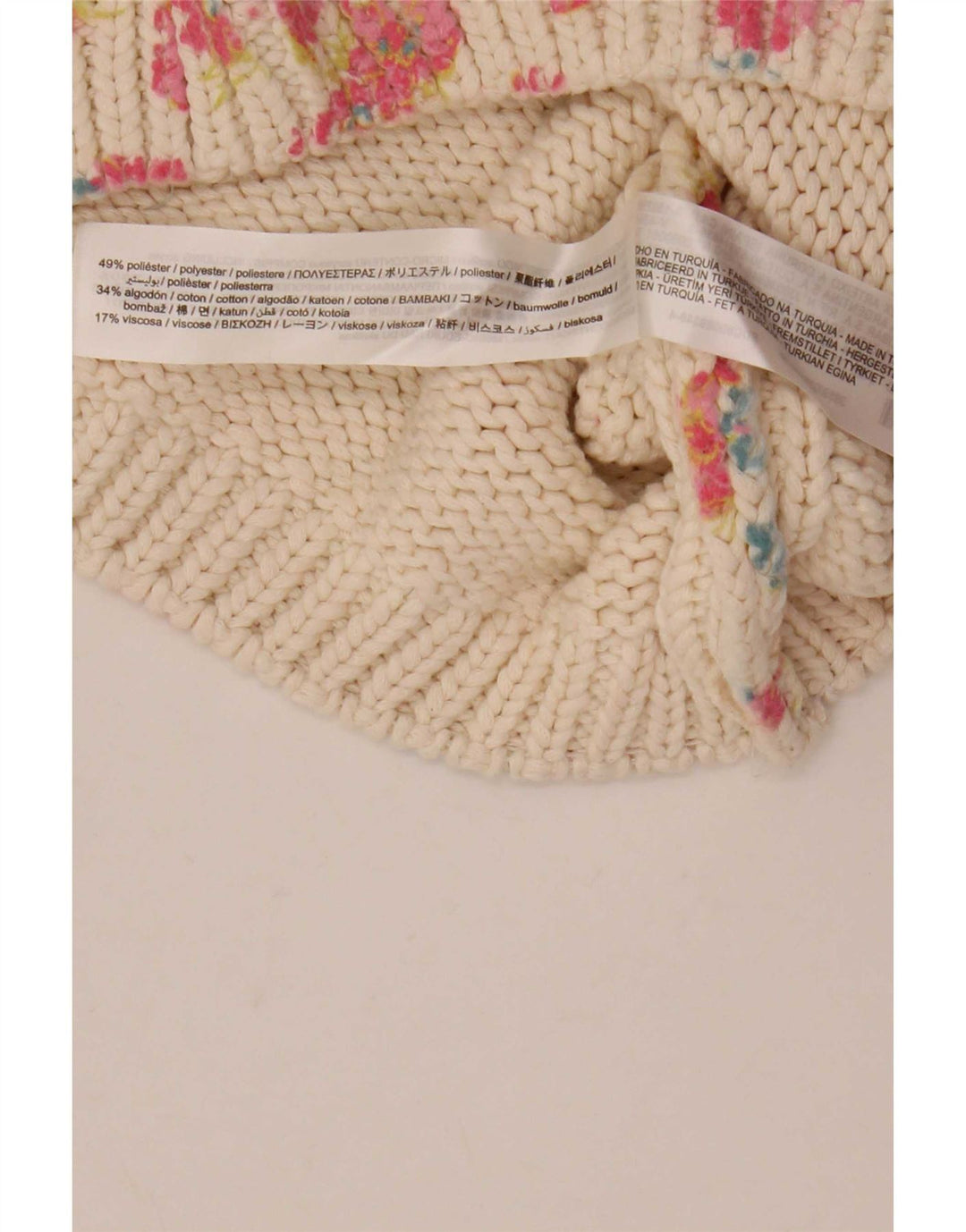 Zara Mujer Crop Vest Tank Top UK 40 Medio Blanco Floral Poliéster