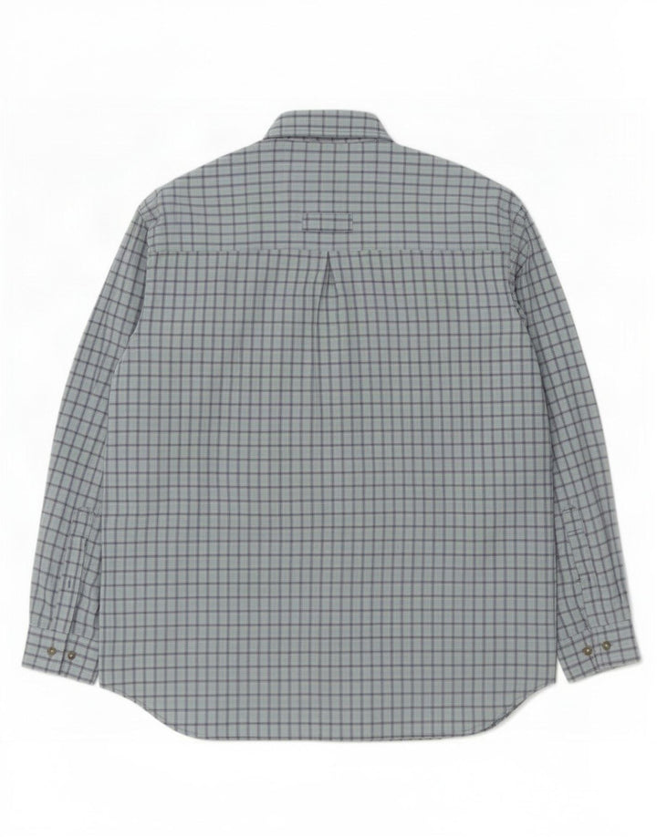 Camisa Columbia Para Hombre Poliéster A Cuadros Azul Grande