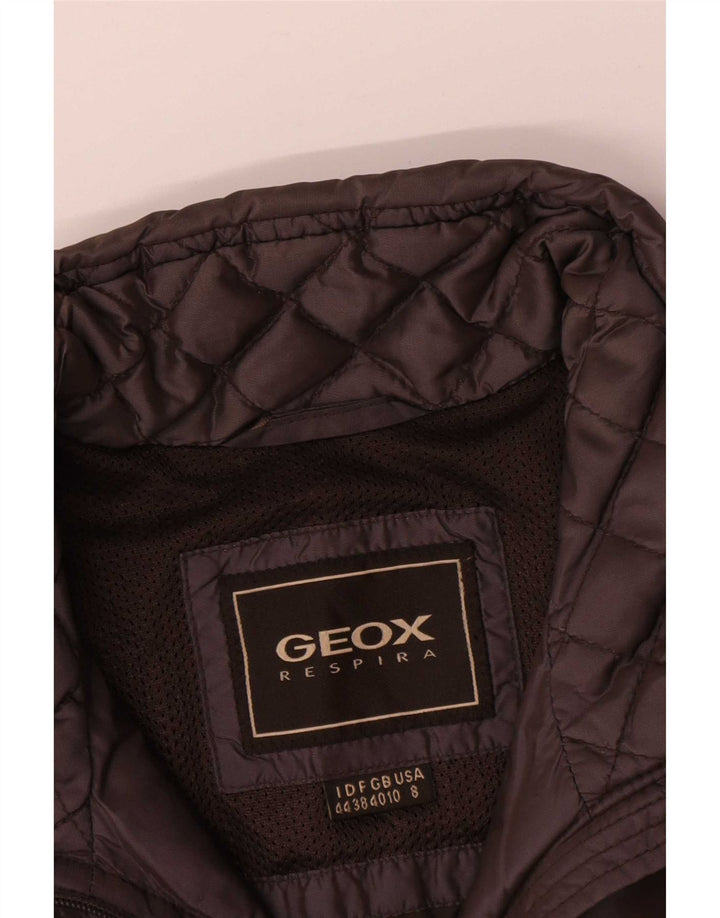 Geox Mujer Respira Chaqueta Acolchada Extragrande UK 10 Small Marrón Poliamida