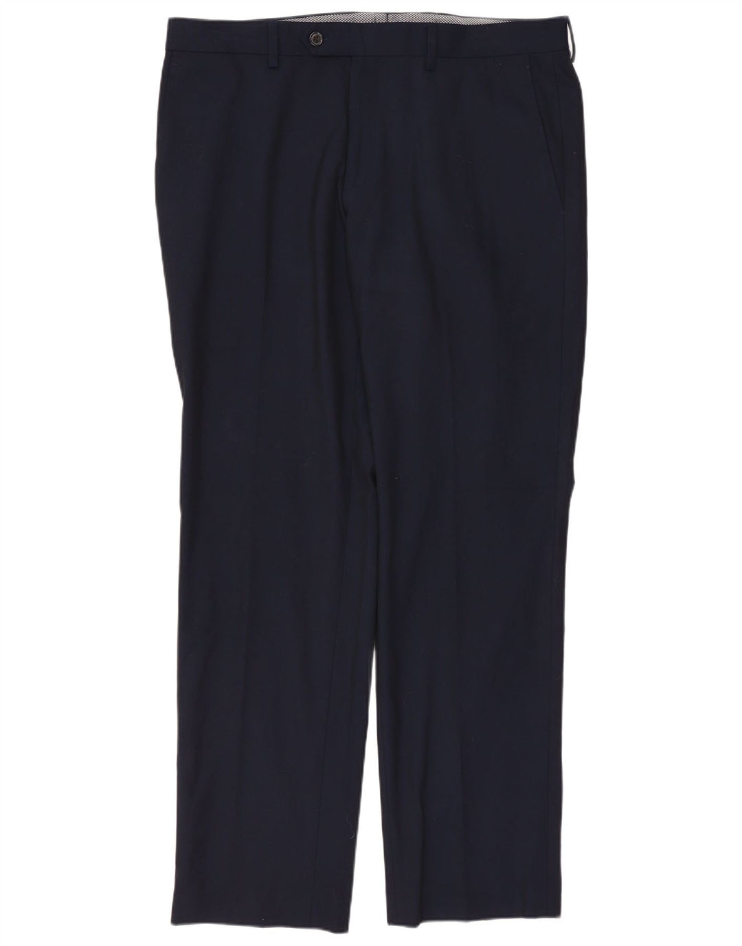 CHAPS Pantalón de traje recto para hombre W34 L30 Poliéster azul marino