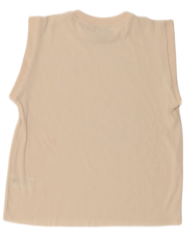 Adidas Mujer Oversize Chaleco Top UK 8 Pequeño Beige Poliéster