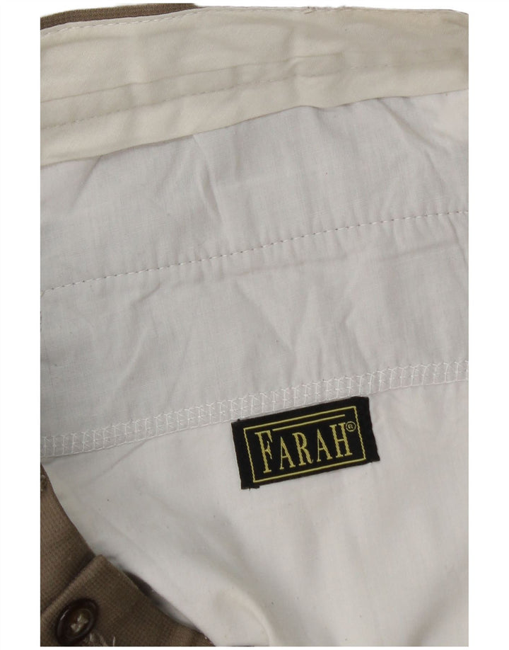 Farah Mens Pegged Traje Pantalones W36 L32 Beige