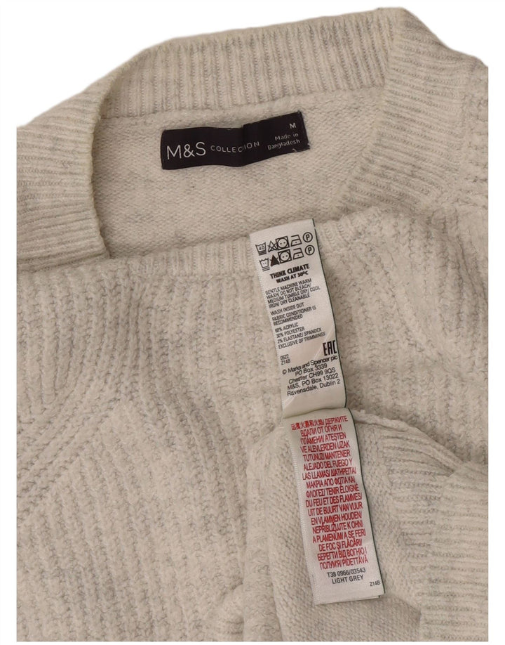Marks & Spencer Suéter tipo jersey con cuello barco para mujer Reino Unido 44 Gris medio moteado