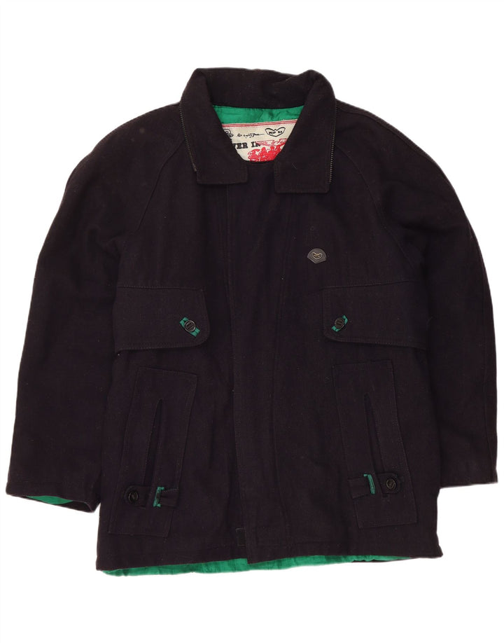 Vintage hombres chaqueta utilitaria Reino Unido 40 grande azul marino