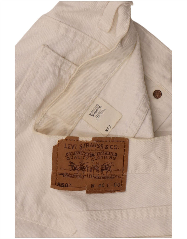 Levi's Mens 550 Shorts De Mezclilla W40 XL Algodón Blanco