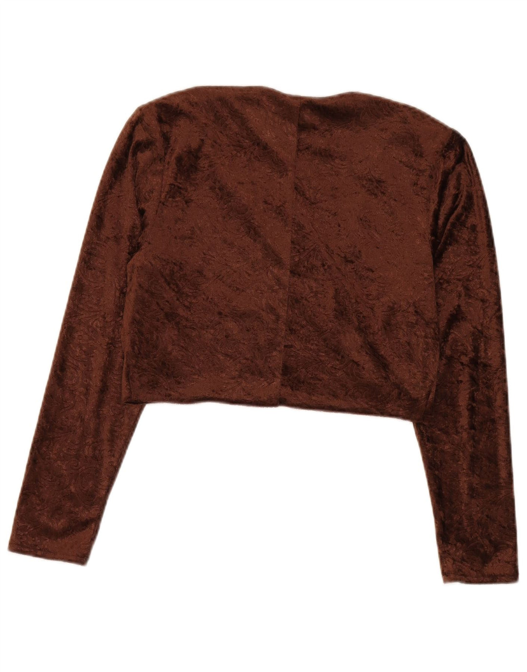 Vintage mujer terciopelo 2 piezas set Reino Unido 12 marrón medio Paisley