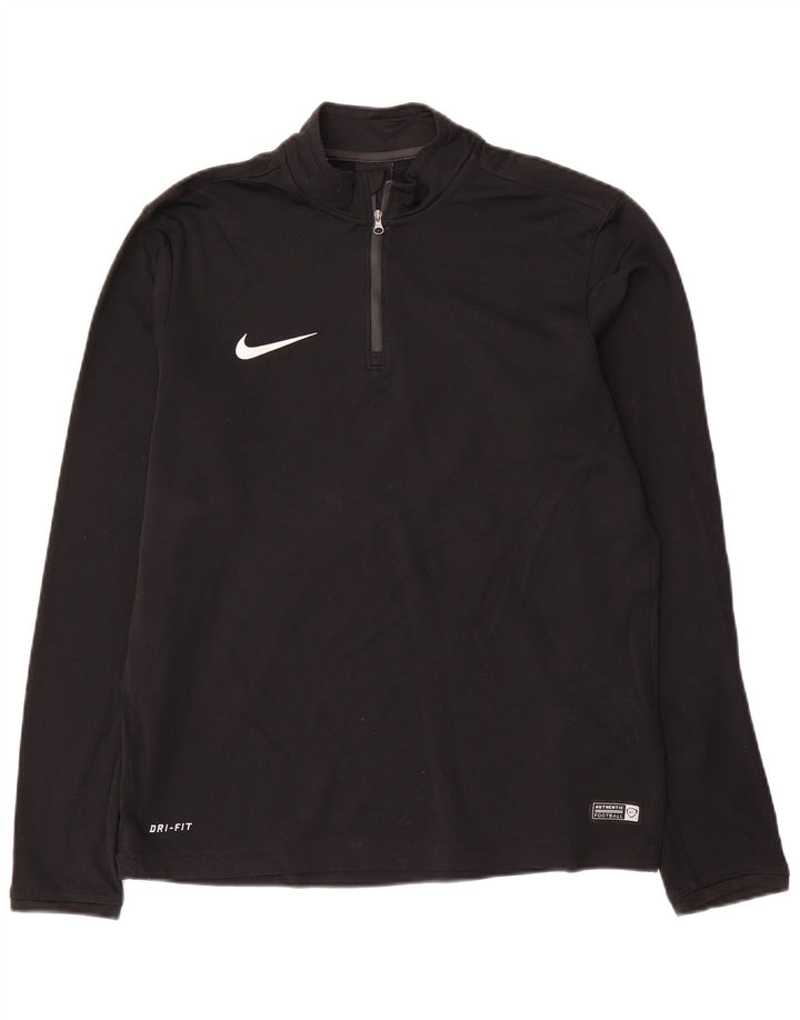 Nike Dri Fit - Chándal con cremallera y cuello para hombre, talla mediana, poliéster negro