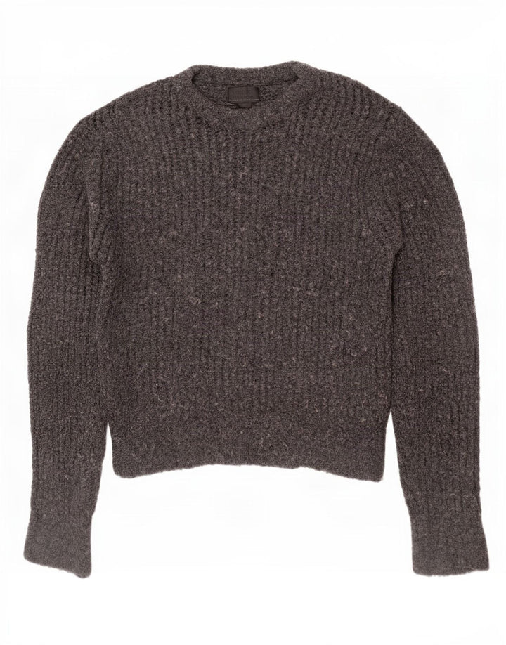 Zara Hombre Jersey Con Cuello Barco Acrílico Gris Medio