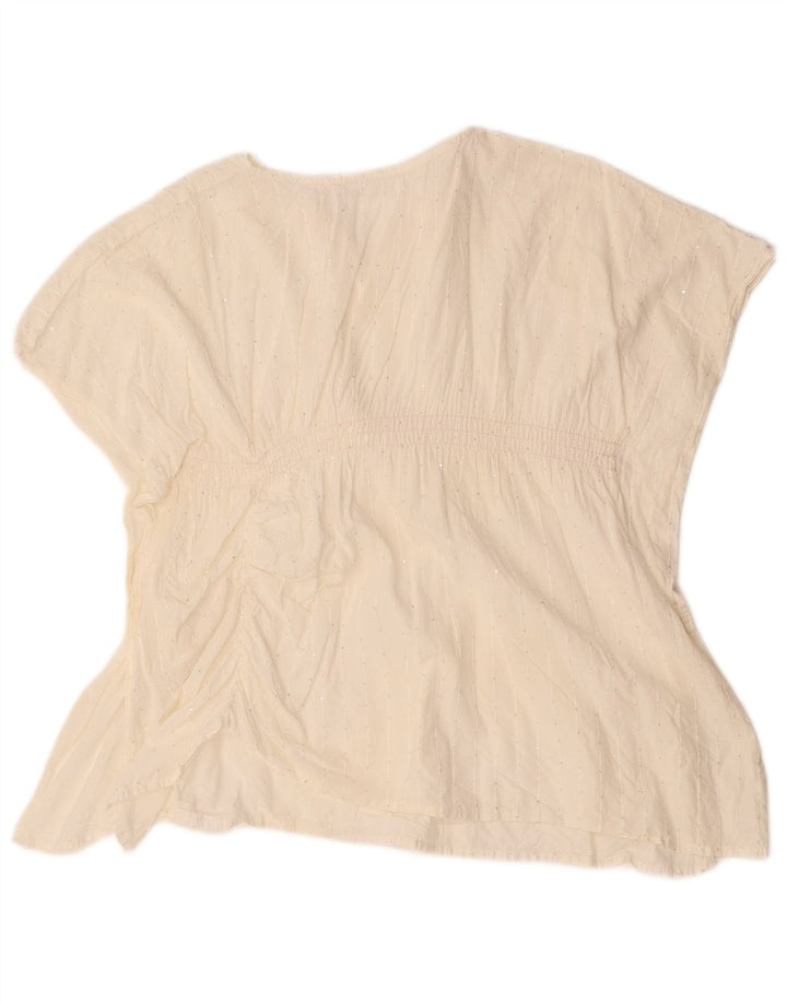 ZARA Mujer Blusa De Ala De Murciélago Top UK 46 Large Blanco