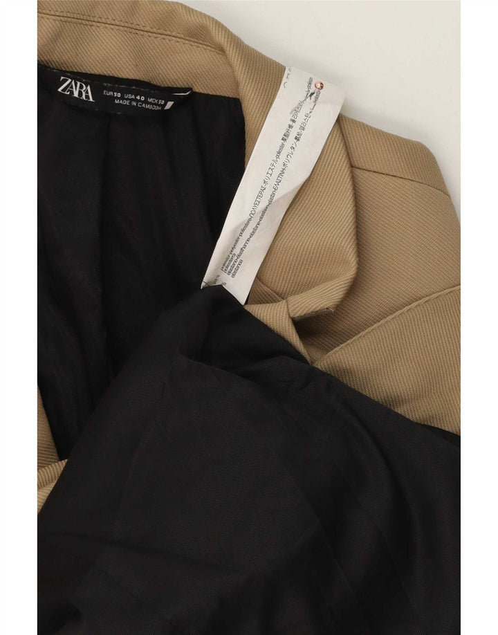 Zara Chaqueta tipo blazer con 1 botón para hombre EU 50 Poliéster beige medio