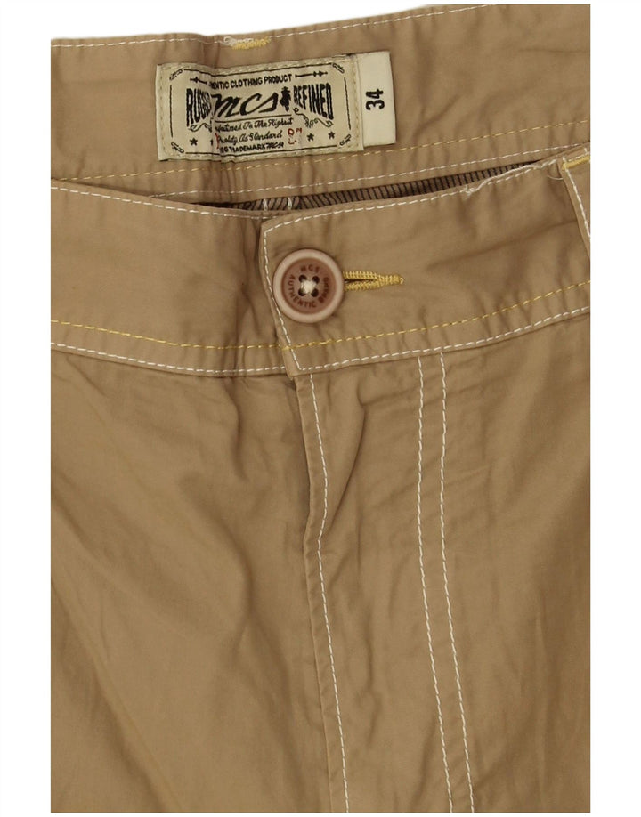 Marlboro Classics Pantalones cortos casuales para hombre W34 Algodón beige grande