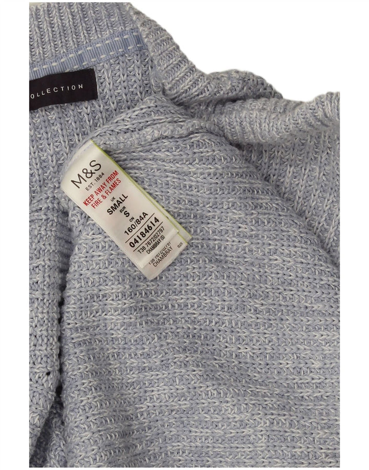 Marks & Spencer Jersey extragrande con cuello barco para mujer, talla 40, color azul pequeño