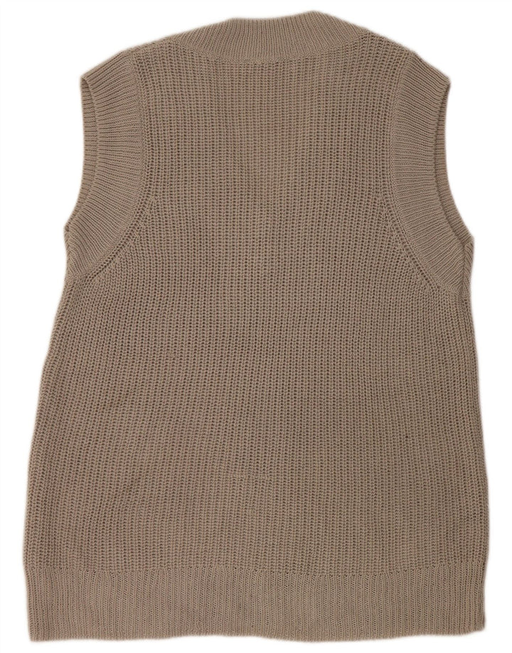 Zara Hombre Chaleco Tank Top Small Marrón Acrílico