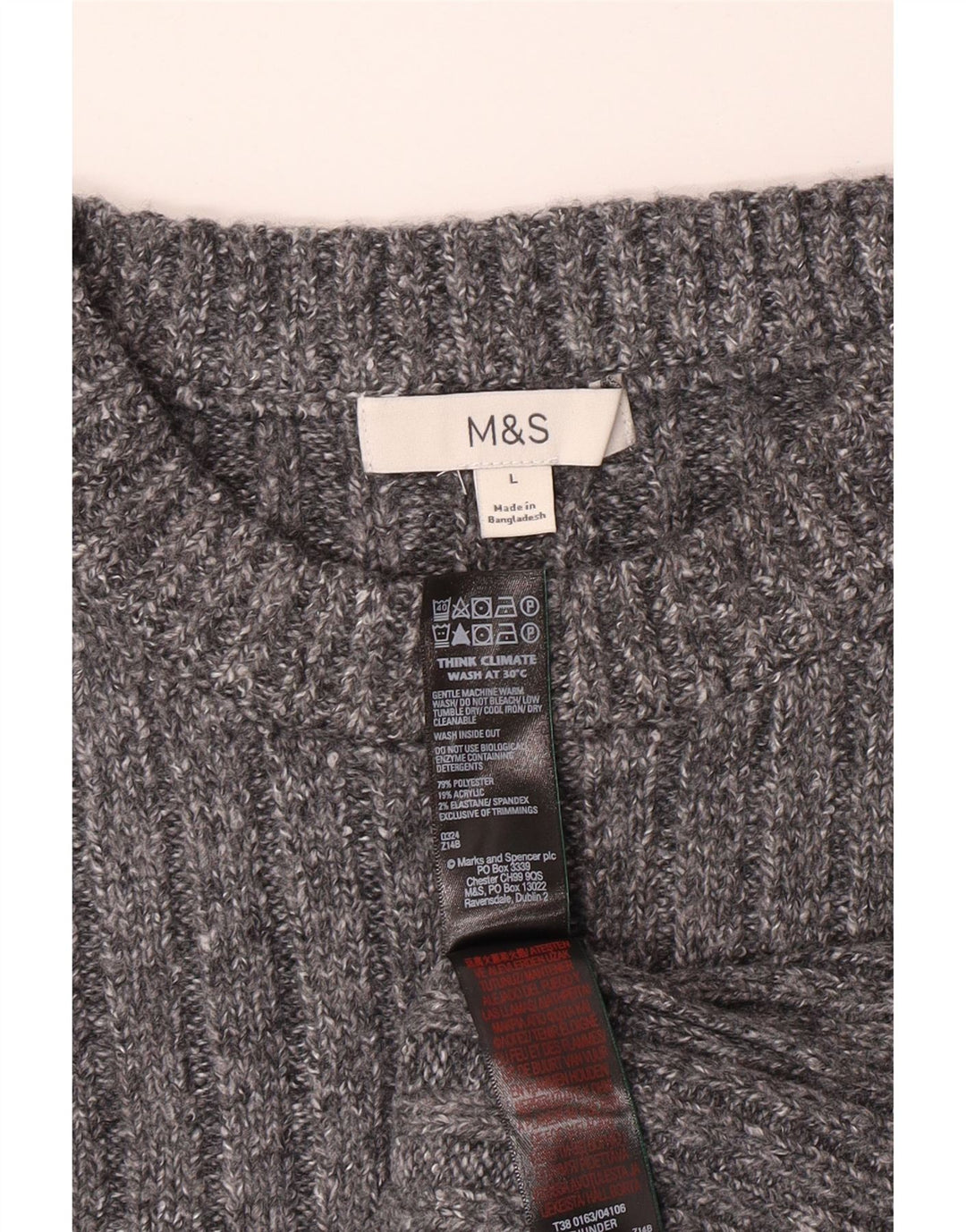 MARKS & SPENCER Camiseta sin mangas para mujer UK 40 Poliéster gris grande