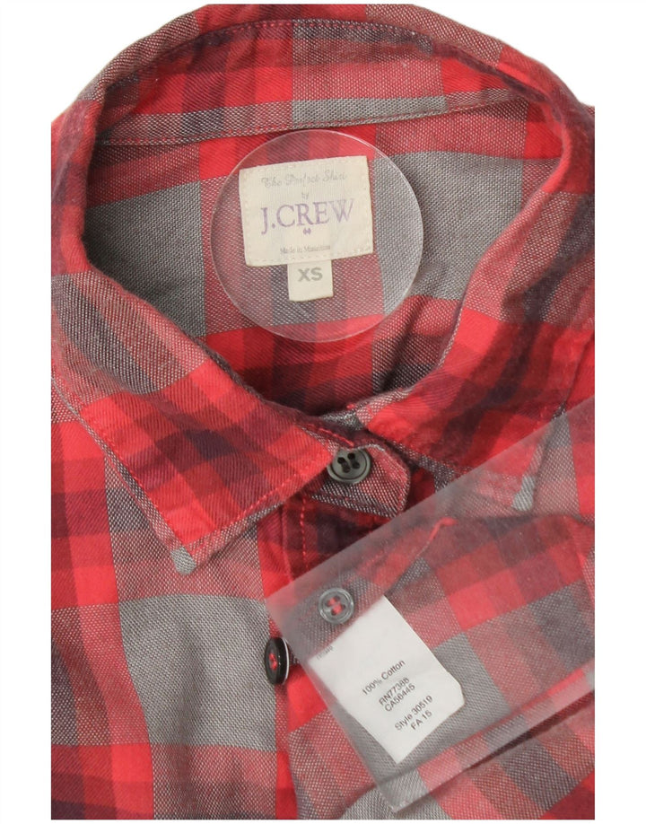 J. Crew Camisa de franela para mujer UK 6 XS Algodón a cuadros rojos