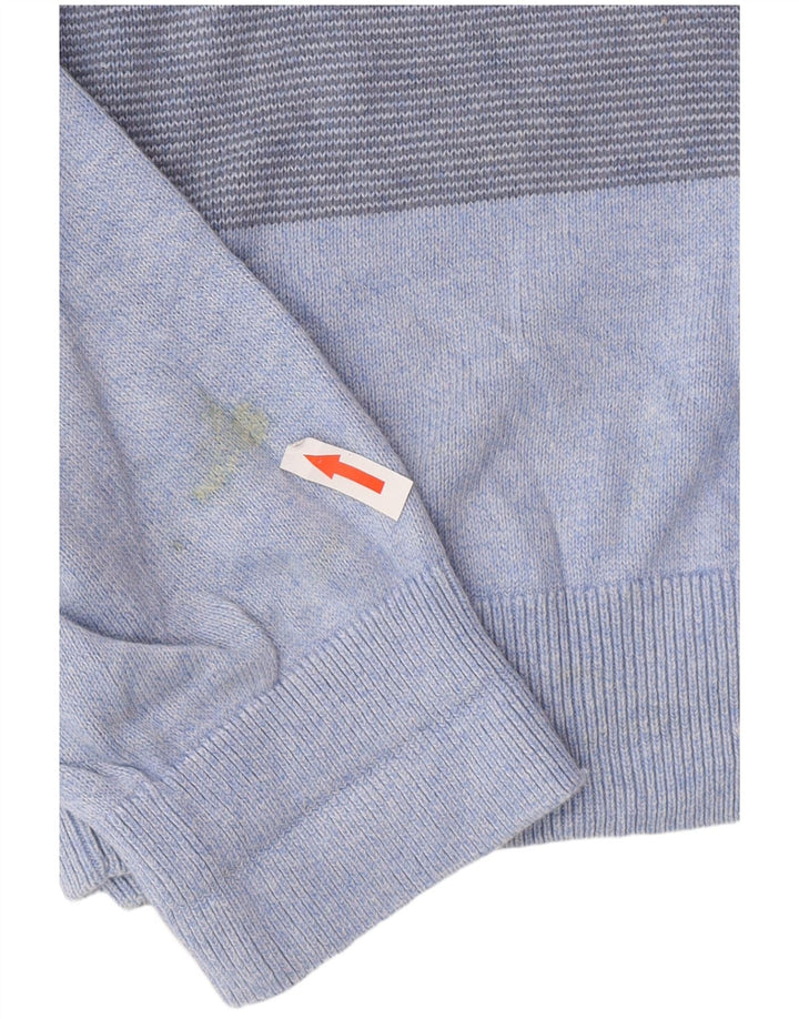 Marks & Spencer - Jersey de cuello redondo para hombre, talla grande, color azul a rayas