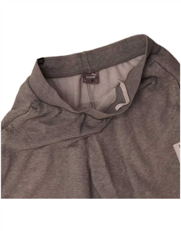 Puma Pantalones cortos deportivos gráficos para hombre pequeños de algodón gris