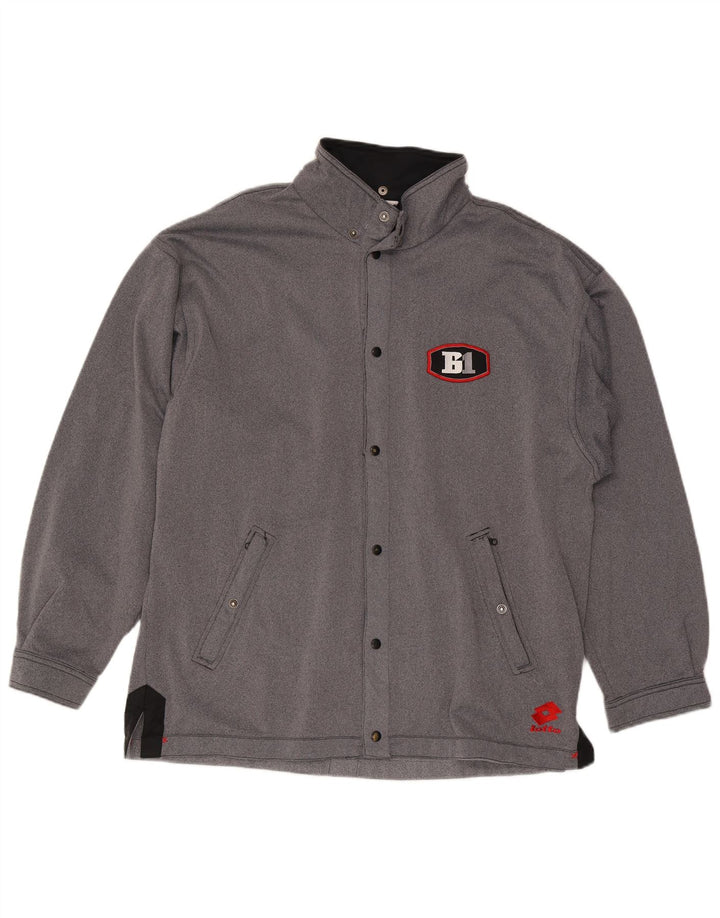Lotto Chaqueta de chándal para hombre ES 42/44 XL Gris Colorblock Poliéster