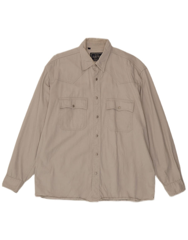 Camisa vaquera vintage para hombre grande beige