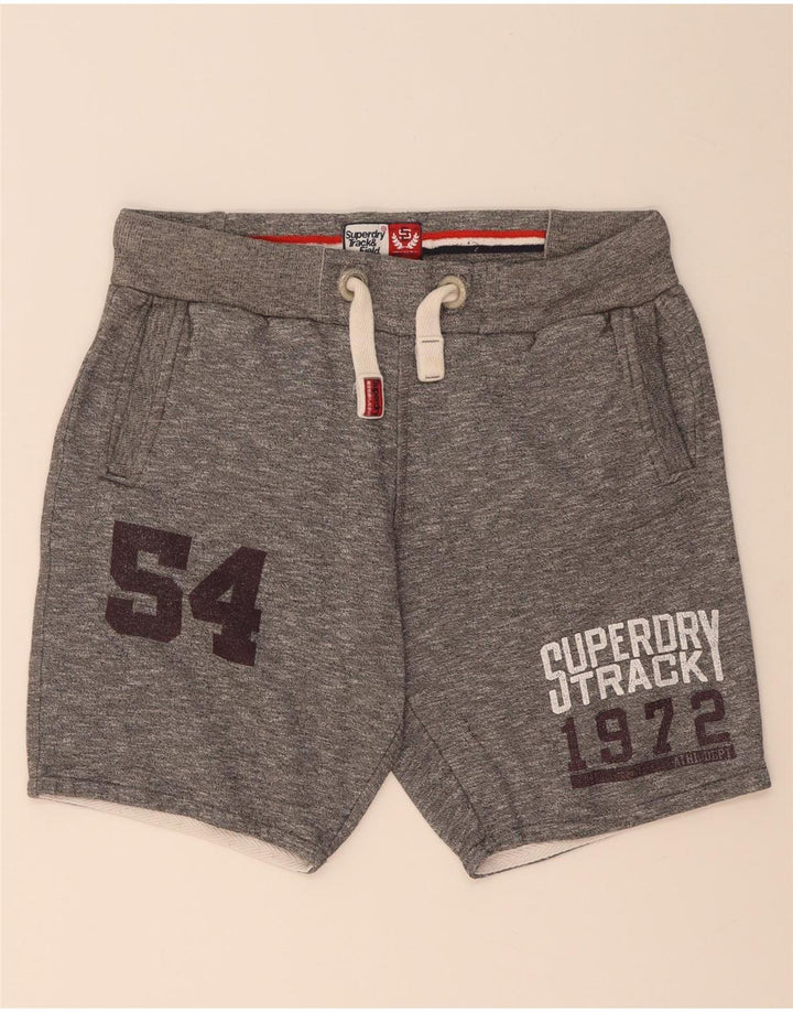 Superdry Shorts deportivos con estampado gráfico de algodón gris medio para hombre