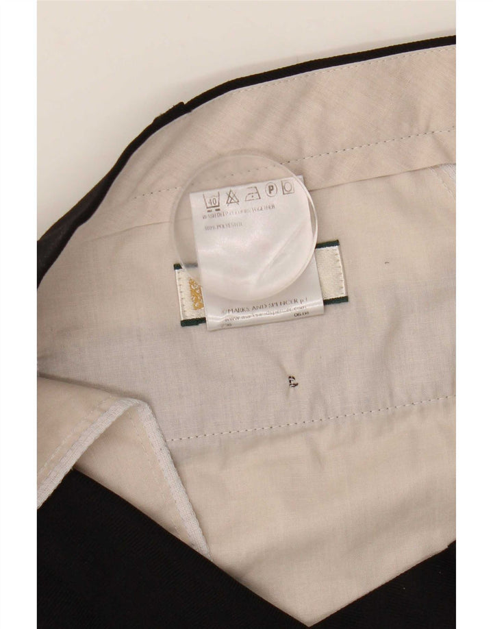 Marks & Spencer Pantalón de traje recto para hombre W42 L31 Poliéster negro