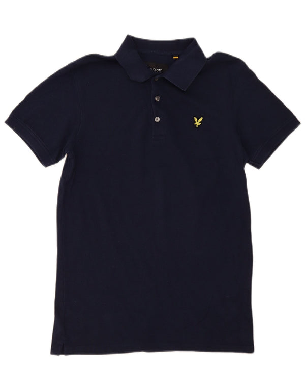 Lyle & Scott Polo para hombre pequeño de algodón azul marino